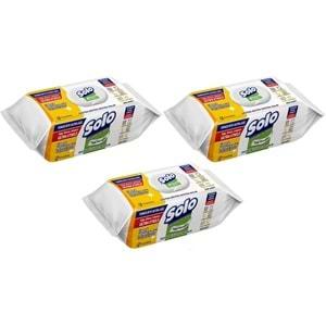 Solo Yüzey Temizlik Havlusu - Mendili 100 Yaprak Limon & Portakal Tazeliği (3 Lü Set) 300 Yaprak
