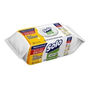 Solo Yüzey Temizlik Havlusu - Mendili 100 Yaprak Limon & Portakal Tazeliği (3 Lü Set) 300 Yaprak