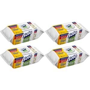 Solo Yüzey Temizlik Havlusu - Mendili 100 Yaprak Limon & Portakal Tazeliği (4 Lü Set) 400 Yaprak