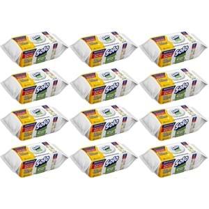 Solo Yüzey Temizlik Havlusu - Mendili 100 Yaprak Limon & Portakal Tazeliği (12 Li Set) 1200 Yaprak
