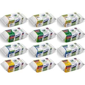 Solo Yüzey Temizlik Havlusu (Beyaz Sabun/Sedir/Okaliptus/Limon) (Karma 12 Li Set) 1200 Yaprak