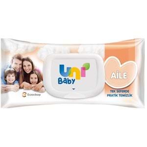 Uni Baby Islak Havlu Mendil 90 Yaprak Aile (4 Lü Set) 360 Yaprak Plastik Kapaklı