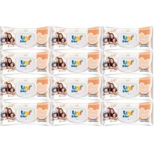 Uni Baby Islak Havlu Mendil 90 Yaprak Aile (12 Li Set) 1080 Yaprak Plastik Kapaklı