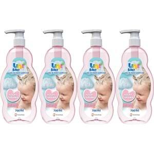 Uni Baby Bebek Kolay Tarama Saç ve Vücut Şampuanı 700ML (Pompalı) (4 Lü Set)