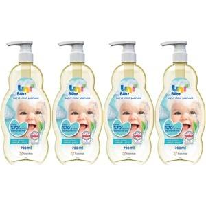 Uni Baby Bebek Saç ve Vücut Şampuanı 700ML Klasik (Pompalı) (4 Lü Set)