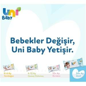 Uni Baby Islak Havlu Mendil 72 Yaprak Aktif (5 Li Set) 360 Yaprak Plastik Kapaklı