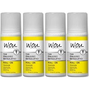 Wou World Of Unique Roll-On Unisex Deodorant 75ML Ter Önleyici Beyazlatıcı (4 Lü Set)