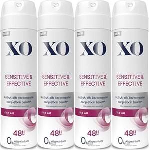 XO Deodorant 150ML Women-Kadın Sensitive & Effective (4 Lü Set)