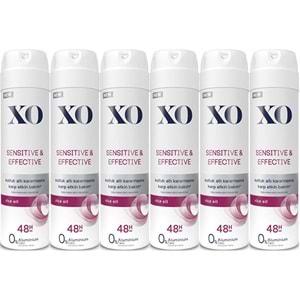 XO Deodorant 150ML Women-Kadın Sensitive & Effective (6 Lı Set)