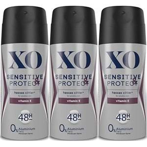 XO Deodorant 150ML Men-Erkek Sensitive & Protect (3 Lü Set)