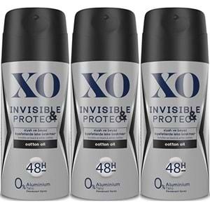 XO Deodorant 150ML Men-Erkek Invisible & Protect (3 Lü Set)