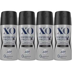 XO Deodorant 150ML Men-Erkek Invisible & Protect (4 Lü Set)