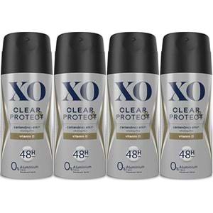 XO Deodorant 150ML Men-Erkek Clear & Protect (4 Lü Set)