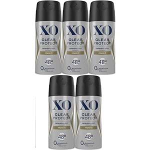 XO Deodorant 150ML Men-Erkek Clear & Protect (5 Li Set)