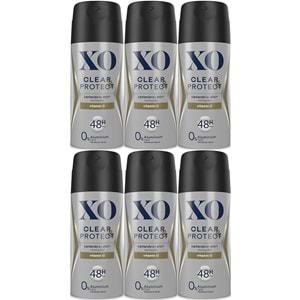 XO Deodorant 150ML Men-Erkek Clear & Protect (6 Lı Set)