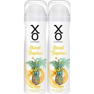 XO Deodorant 150ML Women-Kadın Sweet Tropical (2 Li Set)