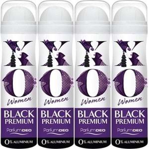 XO Deodorant 150ML Women-Kadın Black Premium (4 Lü Set)