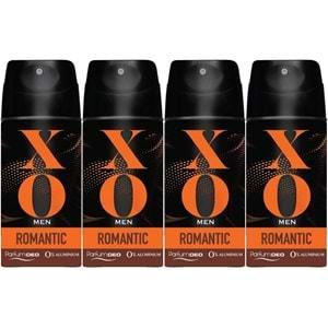 XO Deodorant 150ML Men-Erkek Romantıc (4 Lü Set)