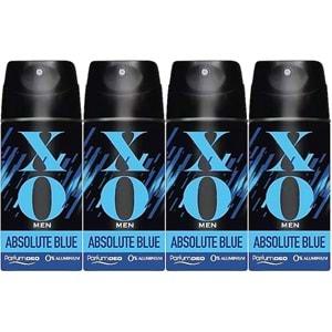 XO Deodorant 150ML Men-Erkek Absolute Blue (4 Lü Set)