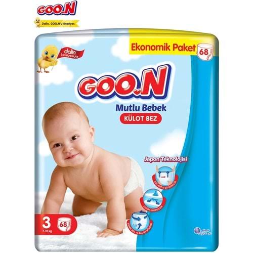 Goon Mutlu Bebek Dev Külot Bebek Bezi Beden:3 (7-12Kg) Midi 68 Adet