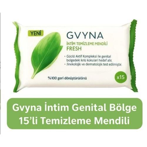 Gvyna İntim Genital Bölge Temizleme Mendili 15 Yaprak Tekli Pk