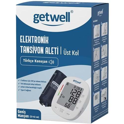 Getwell Konuşan Üst Koldan Tansiyon Aleti - Ölçme Cihazı (Geniş Manşon)