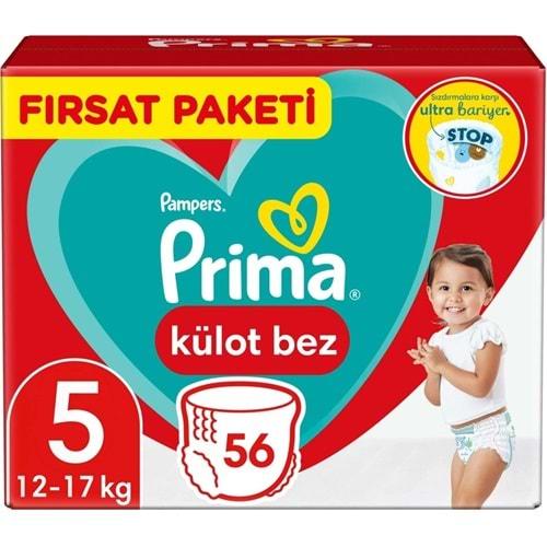 Prima Külot Bebek Bezi 5 Beden 12-17 KG Junior 56 Adet Fırsat Pk
