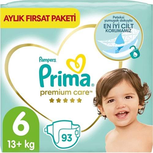 Prima Premium Care Bebek Bezi Beden:6 (13+KG) Extra Large 93 Adet Aylık Fırsat Pk