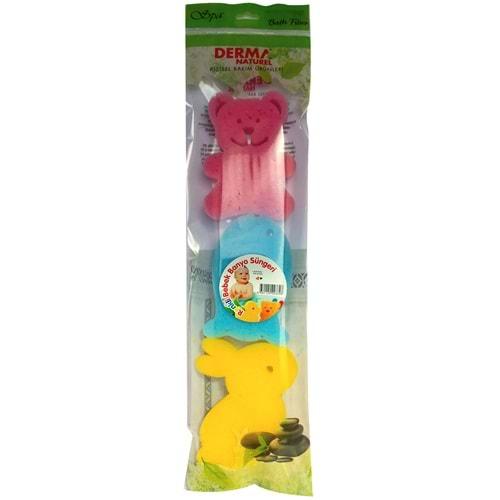 Derma Naturel 3 Lü Renkli Bebek Banyo Süngeri