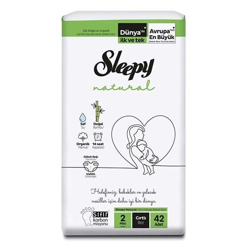 Sleepy Bebek Bezi Natural Beden:2 (3-6KG) Mini 42 Adet Jumbo Pk