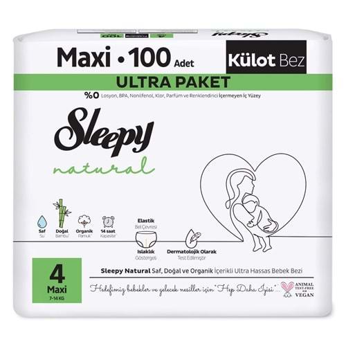 Sleepy Külot Bebek Bezi Natural Beden:4 (7-14KG) Maxi 100 Adet Gross Pk