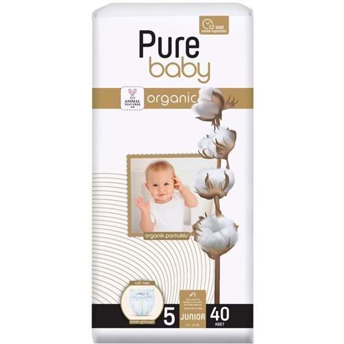 Pure Baby Bebek Bezi 5 Beden 11-20 KG Junior 40 Adet Ekonomik Pk