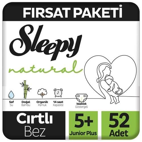 Sleepy Bebek Bezi Naturel Beden:5+ (13-20Kg) Junior Plus 52 Adet Fırsat Pk