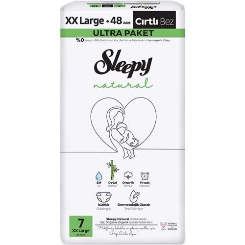 Sleepy Bebek Bezi Natural Beden:7 (20-30KG) XX Large 48 Adet Ultra Pk