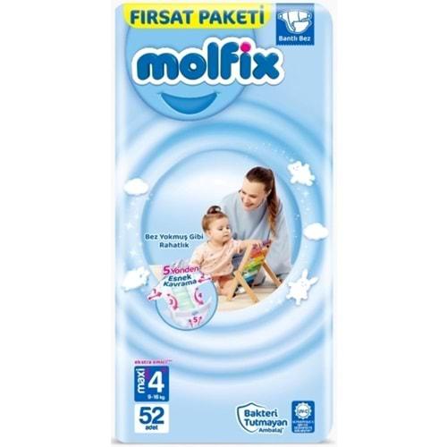 Molfix Bebek Bezi Beden:4+ (9-20KG) Maxi Plus 52 Adet Fırsat Pk