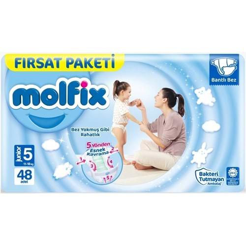 Molfix Bebek Bezi Beden:5 (11-18KG) Junior 48 Adet Fırsat Pk