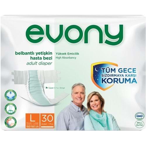 Evony Hasta Bezi Yetişkin Bel Bantlı Tekstil Yüzey L - Büyük - Large 30 Adet Tekli Pk