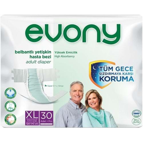 Evony Hasta Bezi Yetişkin Bel Bantlı Tekstil Yüzey XL - Ekstra Büyük - Extra Large 30 Adet Tekli Pk