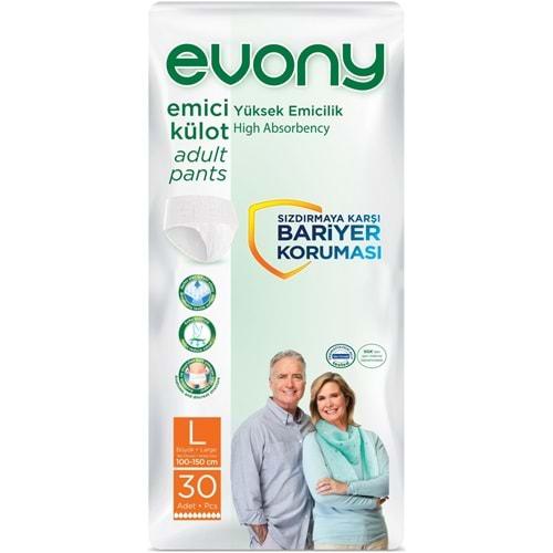 Evony Hasta Bezi Yetişkin Emici Külot L - Büyük - Large 30 Adet Tekli Pk