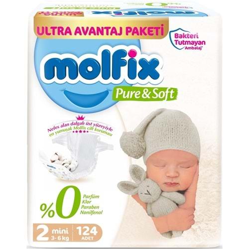 Molfix Pure&Soft Bebek Bezi Beden:2 (3-6Kg) Mini 124 Adet Ultra Avantaj Pk