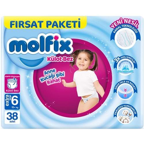 Molfix Külot Bebek Bezi Beden:6 (15+KG) Extra Large 38 Adet Fırsat Pk