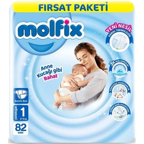 Molfix Bebek Bezi Beden:1 (2-5KG) Yeni Doğan 82 Adet Fırsat Pk