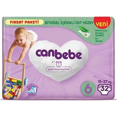 Canbebe Bebek Bezi Beden:6 (15-27Kg) Extra Large 32 Adet Fırsat Pk