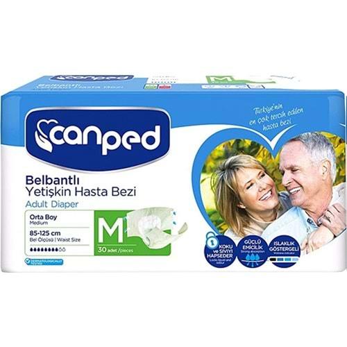 Canped Hasta Bezi Yetişkin Bel Bantlı Polietilen M - Orta - Medium 30 Adet Tekli Pk