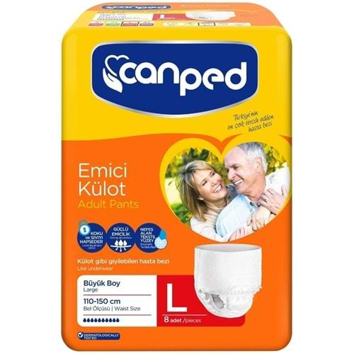 Canped Emici Külot Hasta Bezi L - Büyük - Large (İç Adet 8) Tekli Pk
