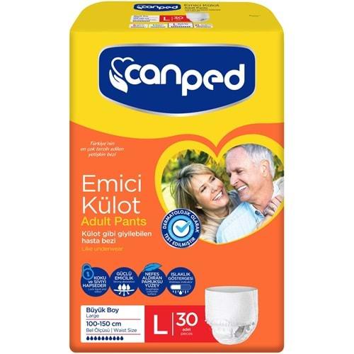 Canped Emici Külot Hasta Yetişkin Bezi L - Large - Büyük 30 Adet Dev Ekonomik Pk