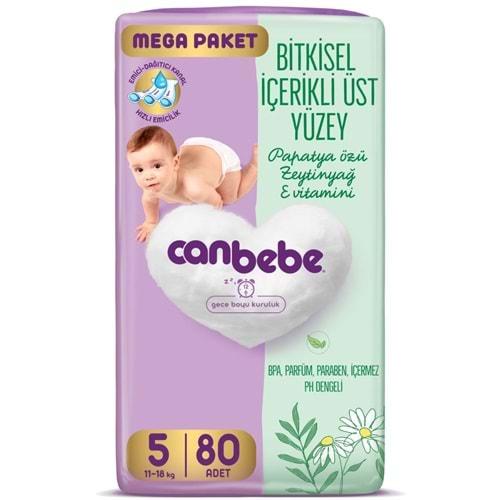 Canbebe Bebek Bezi Beden:5 (11-18KG) Junior 80 Adet Mega Pk