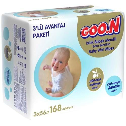 Goon Islak Havlu Mendil 56 Yaprak Sensitive Hassas Cilt (3 Lü Pk) 168 Yaprak