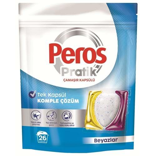 Peros Pratik Çamaşır Deterjanı Kapsülü 26 Adet Beyazlar