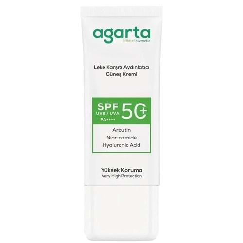 Agarta Leke Karşıtı Aydınlatıcı Spf+50 Faktör Yüz Güneş Kremi 50 ML